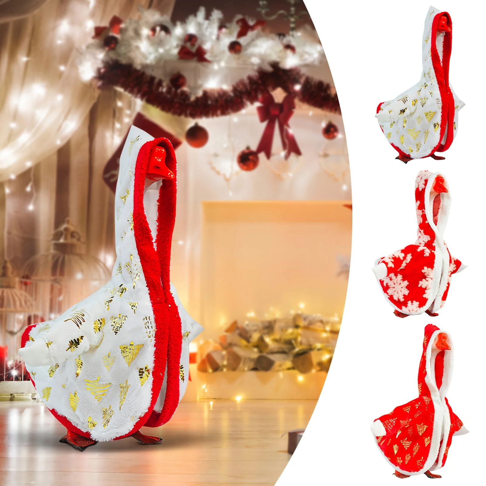 

Christmas Goose Outfit Costume Cute Creative Decorative Xmas Lawngoose Clothing for Porch Lawn Garden Courtyard Decoration