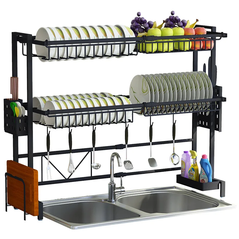 

Retractable stainless steel kitchen rack, vegetable basin above sink, single sink storage rack, dish rack, drain rack