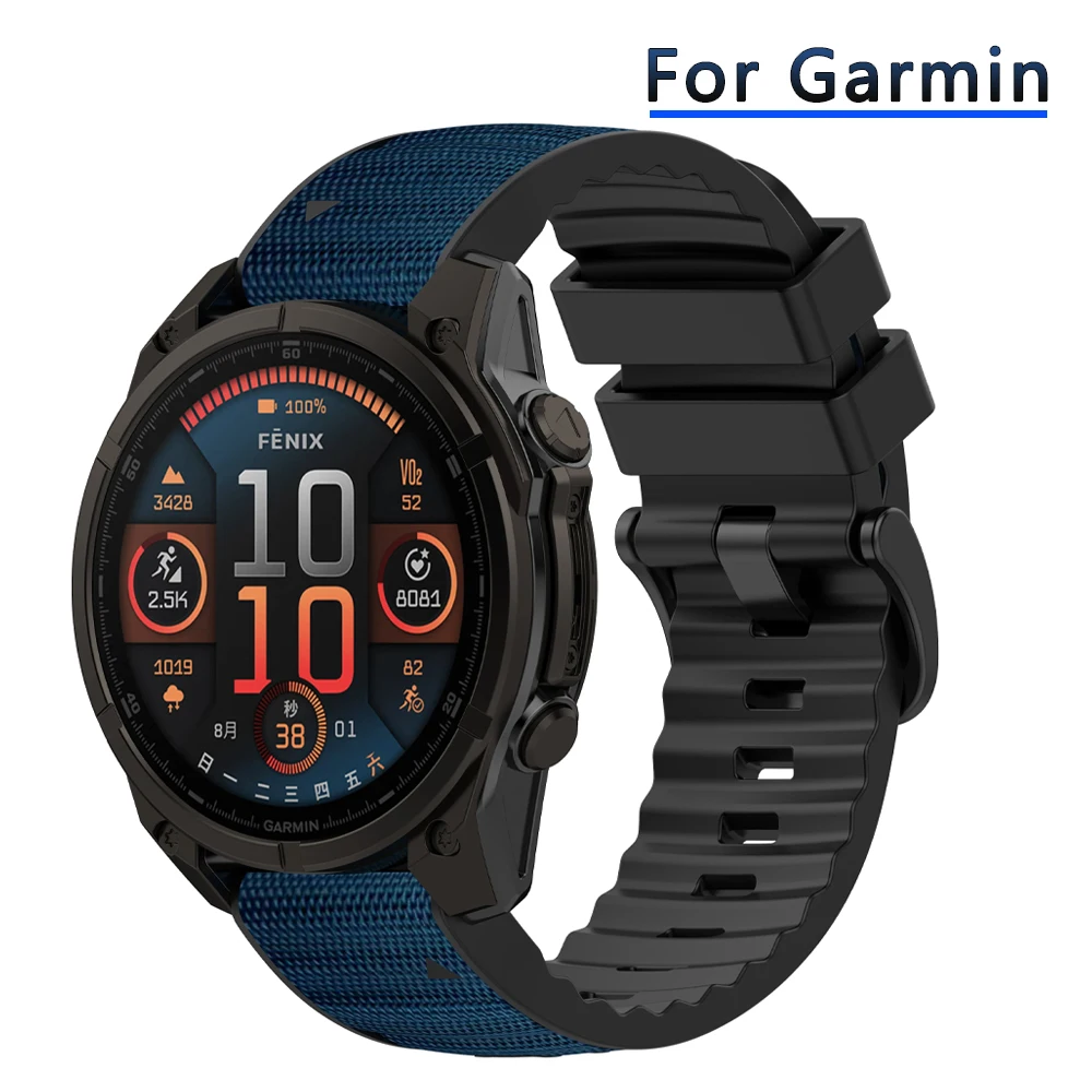 

Новый нейлоновый + силиконовый ремешок 22 26 мм для Garmin Epix Pro/fenix 8 7 7X Pro QuickFit Band Forerunner 970 965 Epix Gen2 G2 Браслет