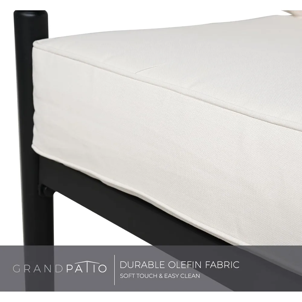 5-Piece Outdoor Furniture Set with Thick Cushions and Coffee Table, Wicker Sofa Conversation Set for Backyard, Natural