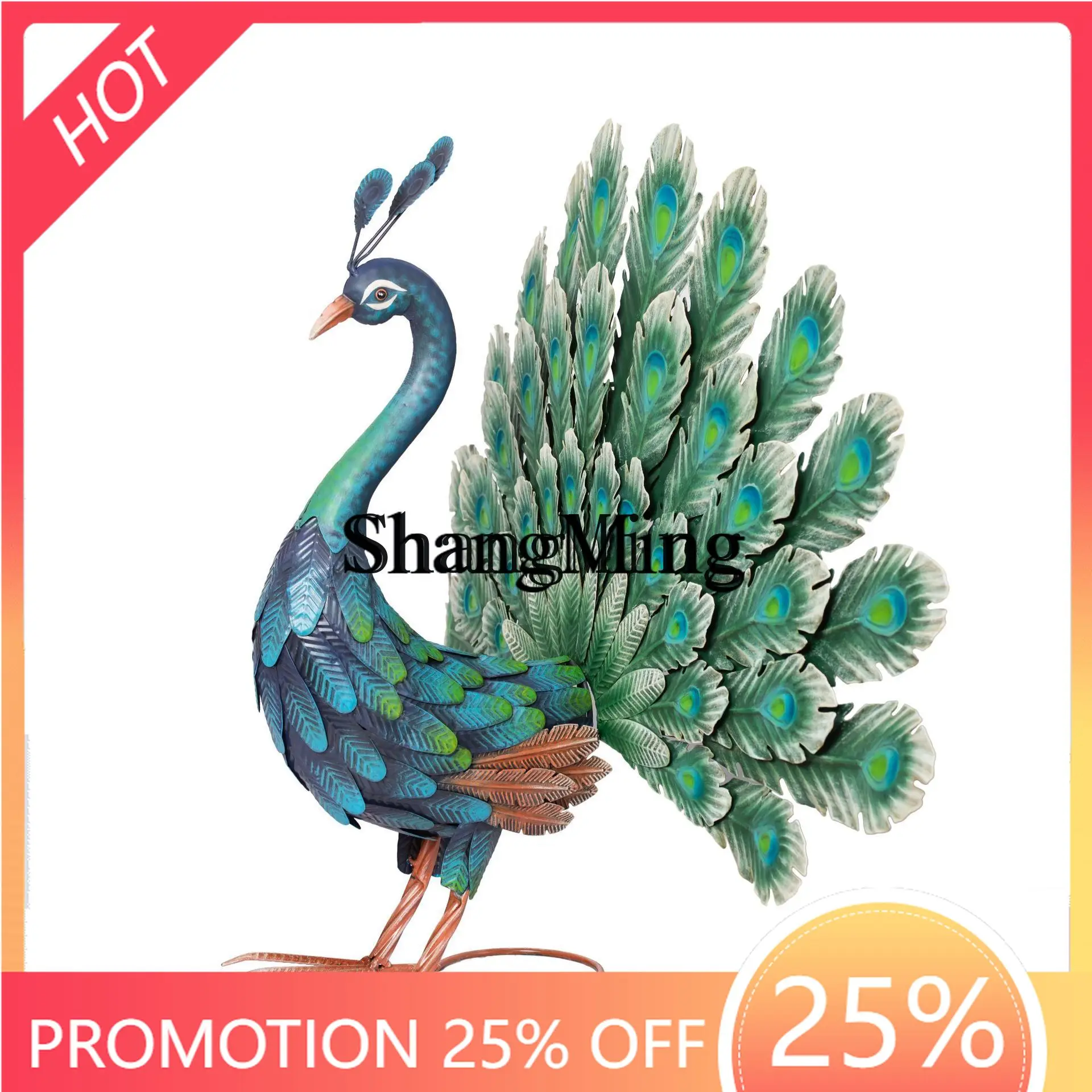 

ZYY fashion exquisite wrought iron new peacock open screen creative retro ornament outdoor window garden decoration
