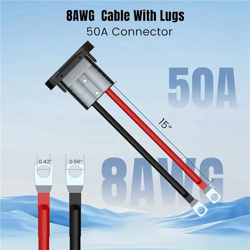 DT17 4X 8AWG 50AMP Battery Quick Connect/Disconnect Connector, Style Winch Wiring Kit for Electric Vehicle