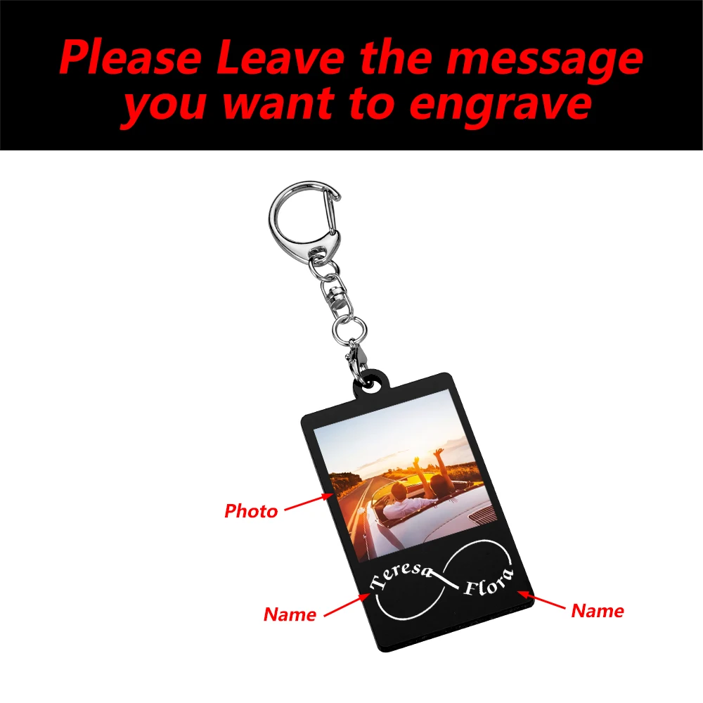 Custom Couple Photo Keychain Anniversary Gift Ideas for Girlfriend Boyfriend Personalized Name Keychains Car Key Accessories