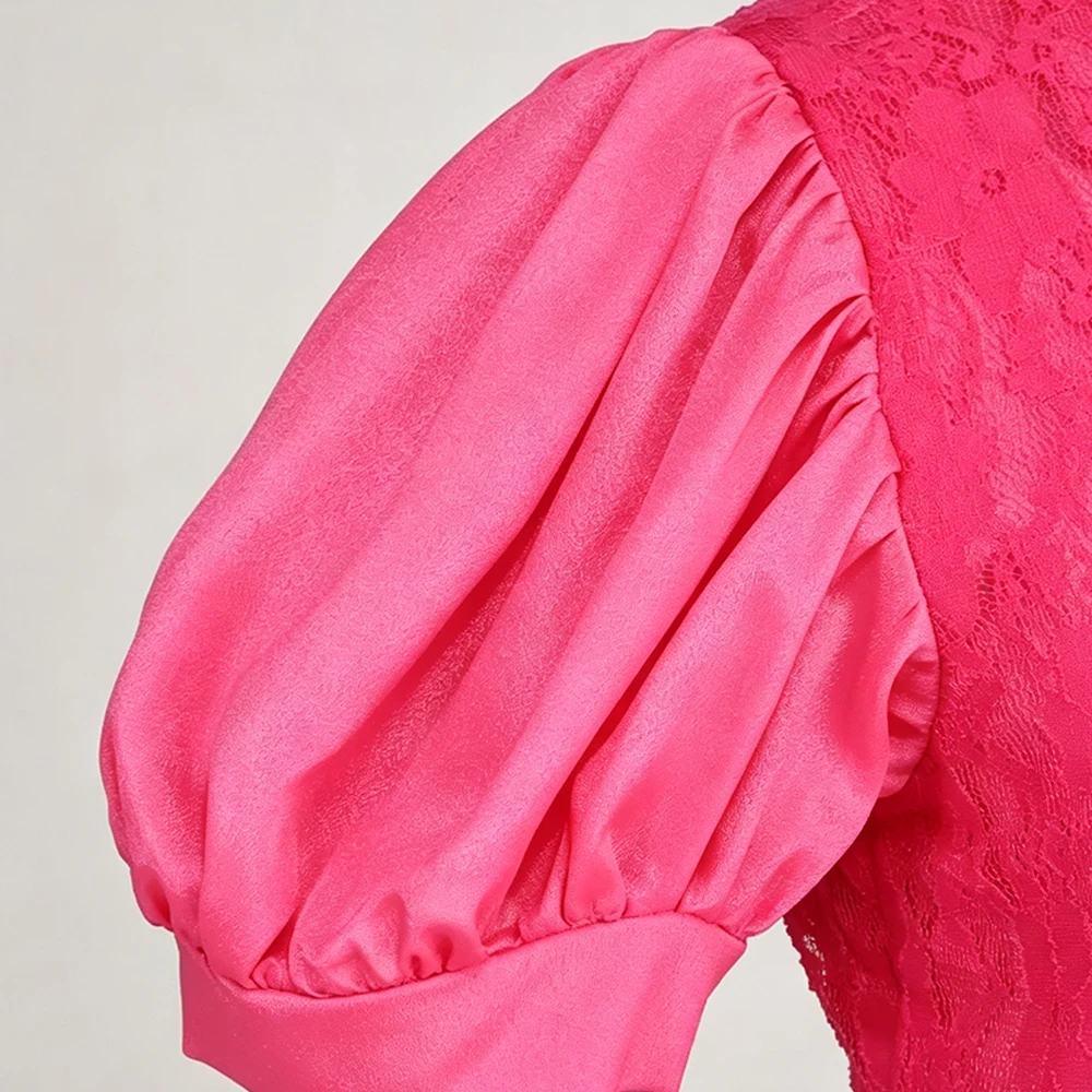 Pfirsichfarbenes Kleid für Mädchen, Prinzessinnenkostüm mit Puffärmeln für Halloween, Karneval, Geburtstag, 3 4 5 6 7 8 Jahre – Detail 9