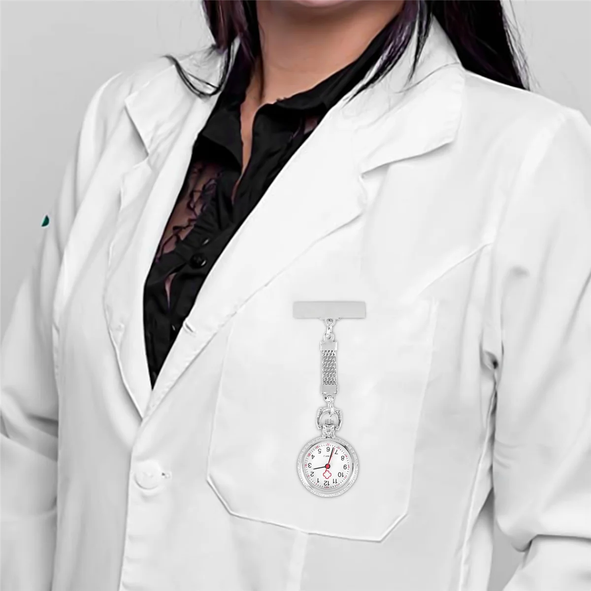 Nurse Watch Quartz Movement with Brooch Pin