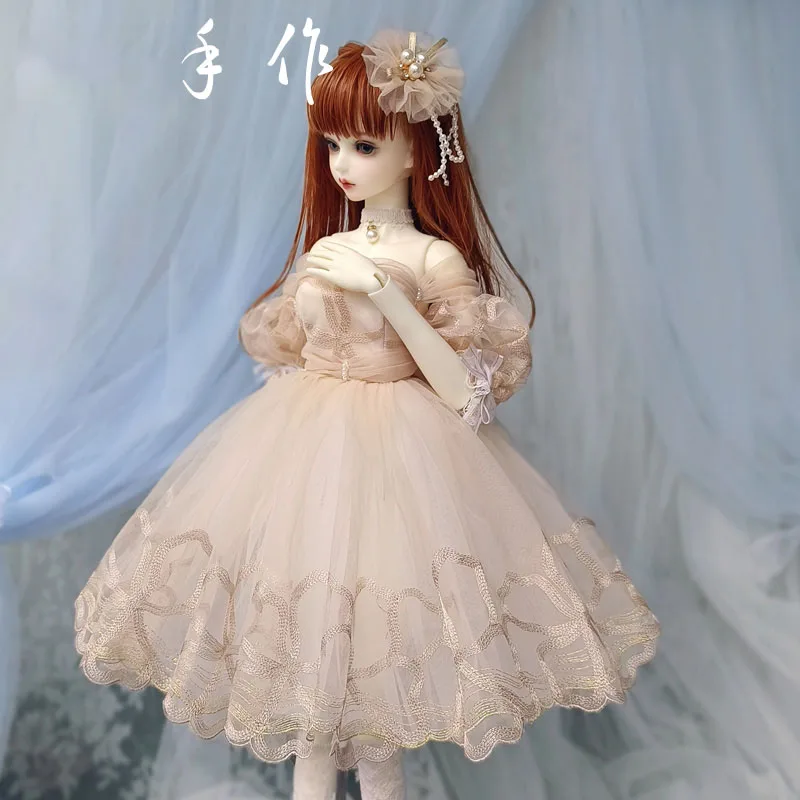 

Doll clothes bjd doll lace dress 1/3 1/4 BJD SD MDD doll clothes dress Champagne elegant sexy lovely poncho skirt