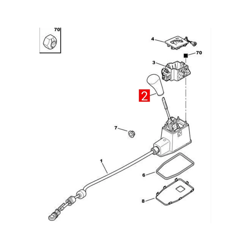 2403T3 2403EF automatic shift lever handle shift lever handball for Peugeot 206 307 408 208 301 308 CitroenC2 C3 C4 C5 view 4