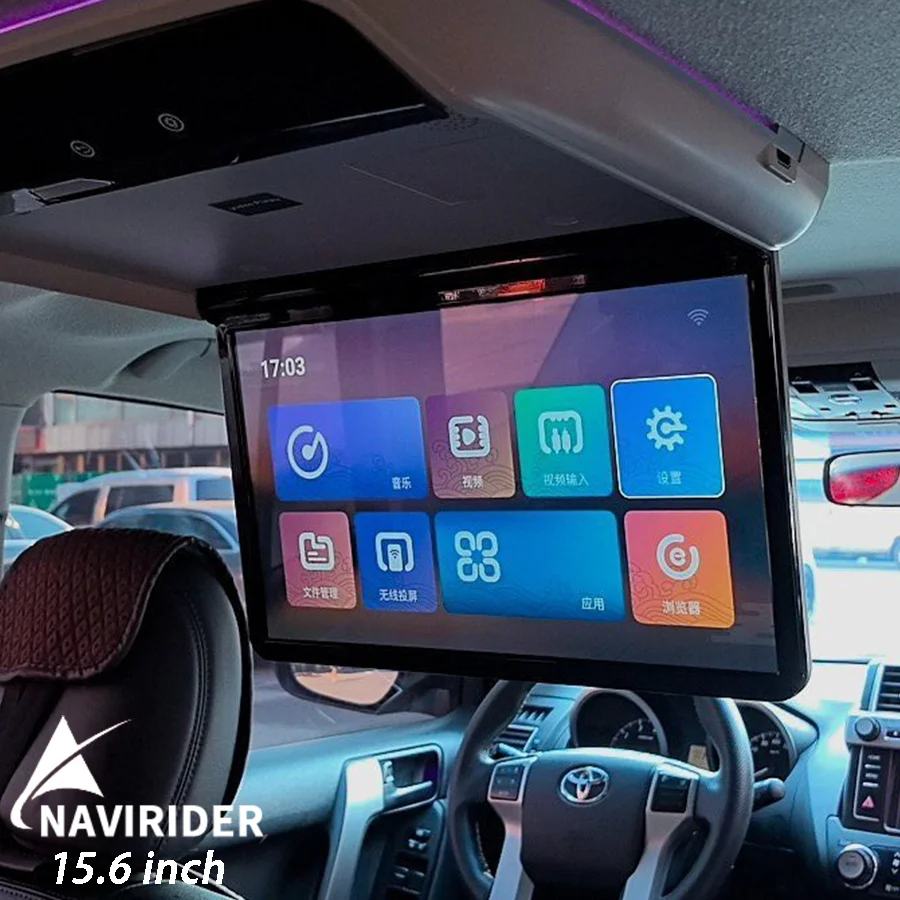 15.6'' Car Roof Ceiling TV Touch Screen Android 13 4G WiFi Universal Multimedia Video Player USB HDMI Car Video Playback Monitor