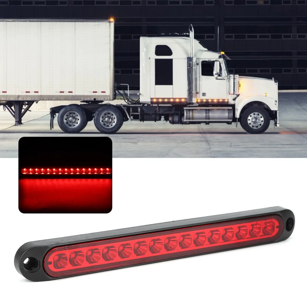 Durable 15 LEDs Trailer Tail Light Red Lens 10-30V Red Brake Turn Signal Light Sealed Design Rear Truck Light for Trailers
