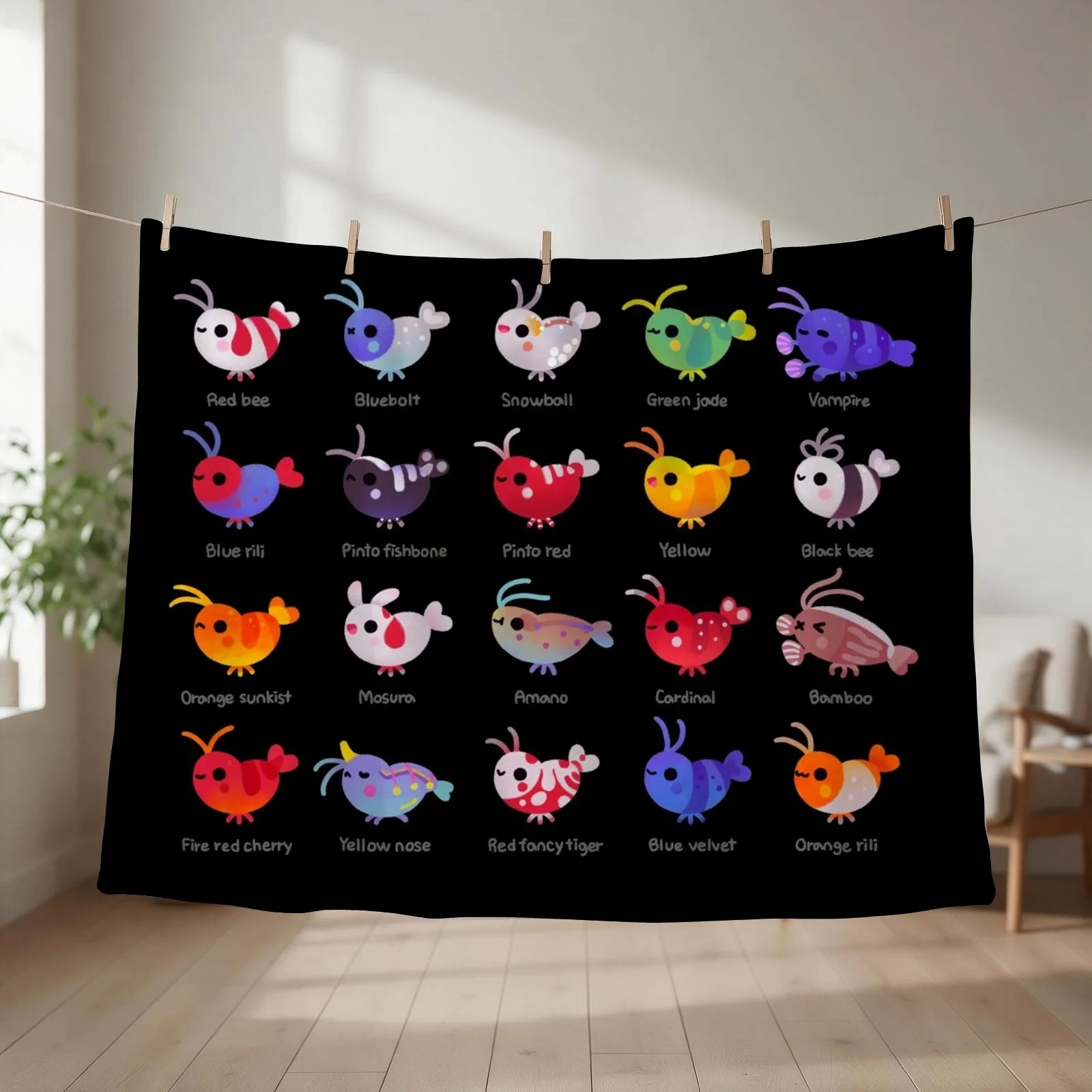 Freshwater shrimp - name Throw Blanket couch cozy soft plush fuzzy picnic outdoor blanket