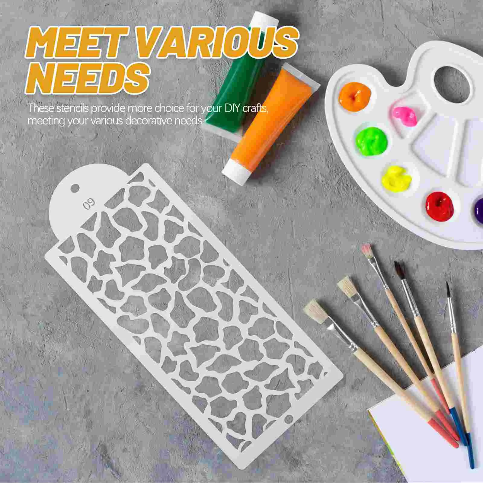 6 Pcs Decor Template Crafts Scrapbooking Stencils For Journaling DIY Hollow Painting Templates Drawing Supplies