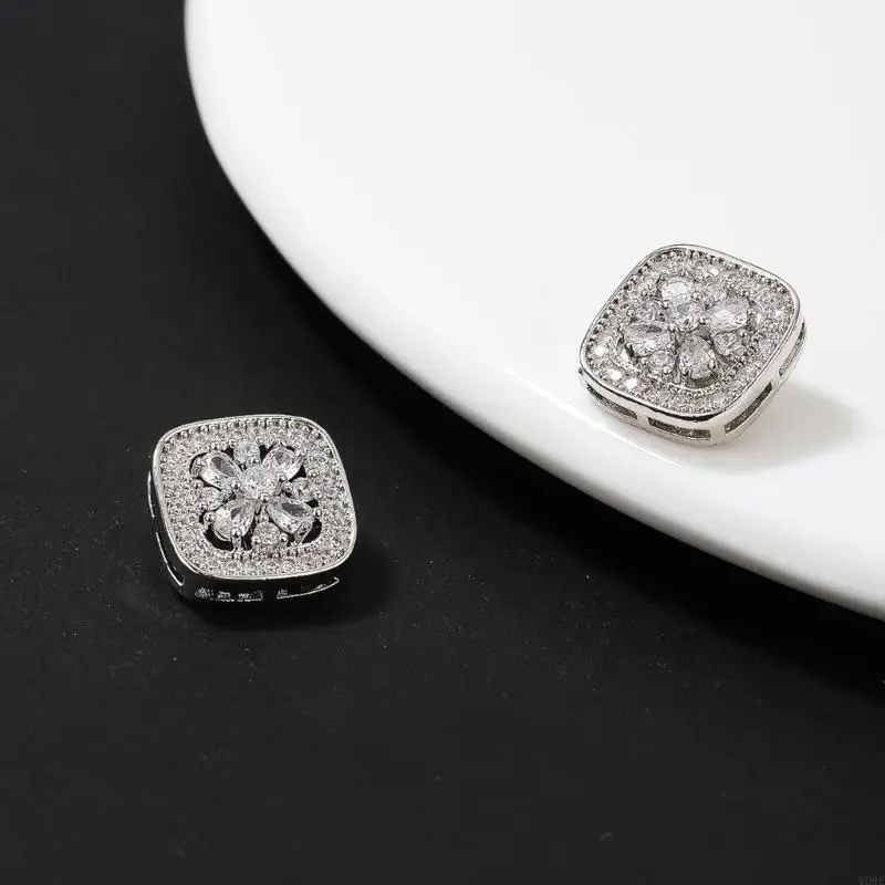 1PAir Mini Square Sewing Button DIY Odzież Buttons Rhinestones For Igle robak Y08E