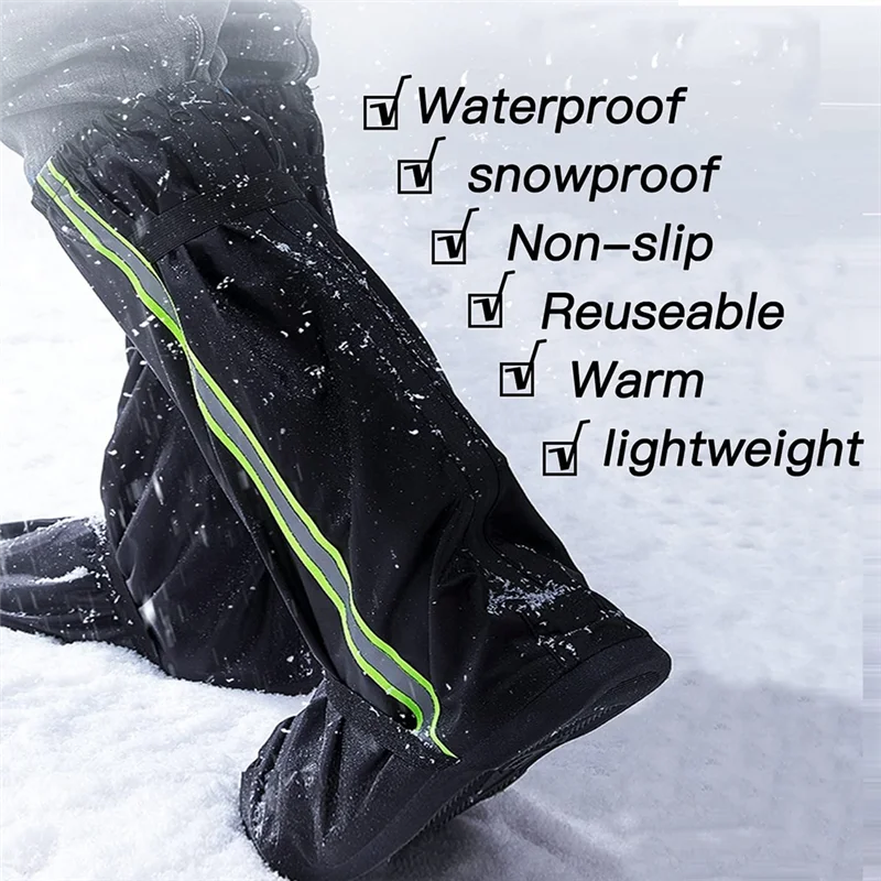 A18E-أغطية أحذية مقاومة للماء، زوج واحد من أغطية أحذية المطر الثلجية غير القابلة لإعادة الاستخدام، معدات المطر للمشي لمسافات طويلة وصيد الأسماك والتخييم والرياضة