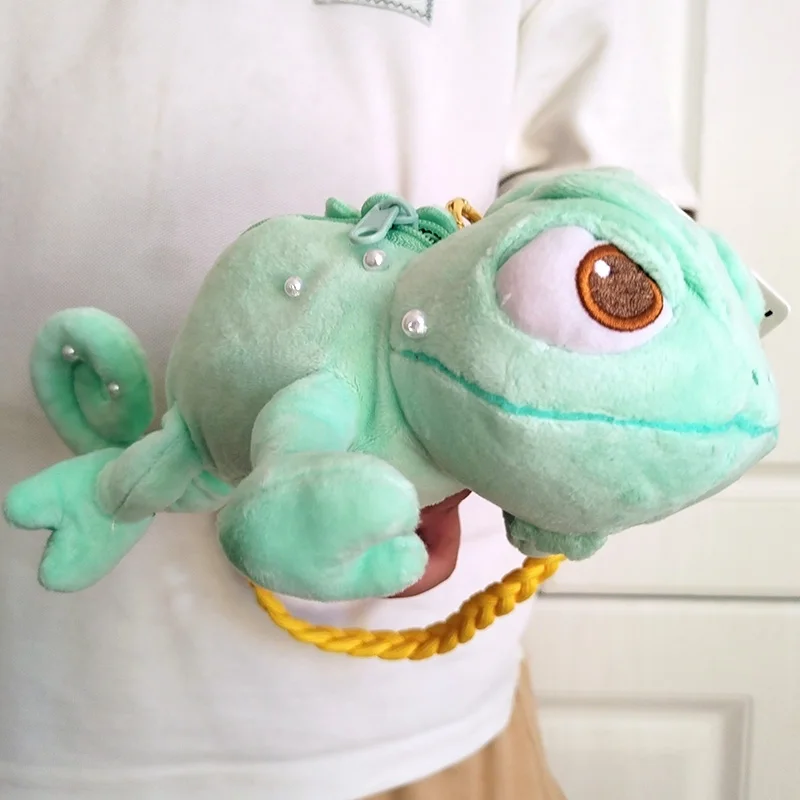 Kawaii dibujos animados Disney enredados Pascal juguetes de peluche lindo moda camaleón relleno Animal monedero para niñas niños regalos de cumpleaños