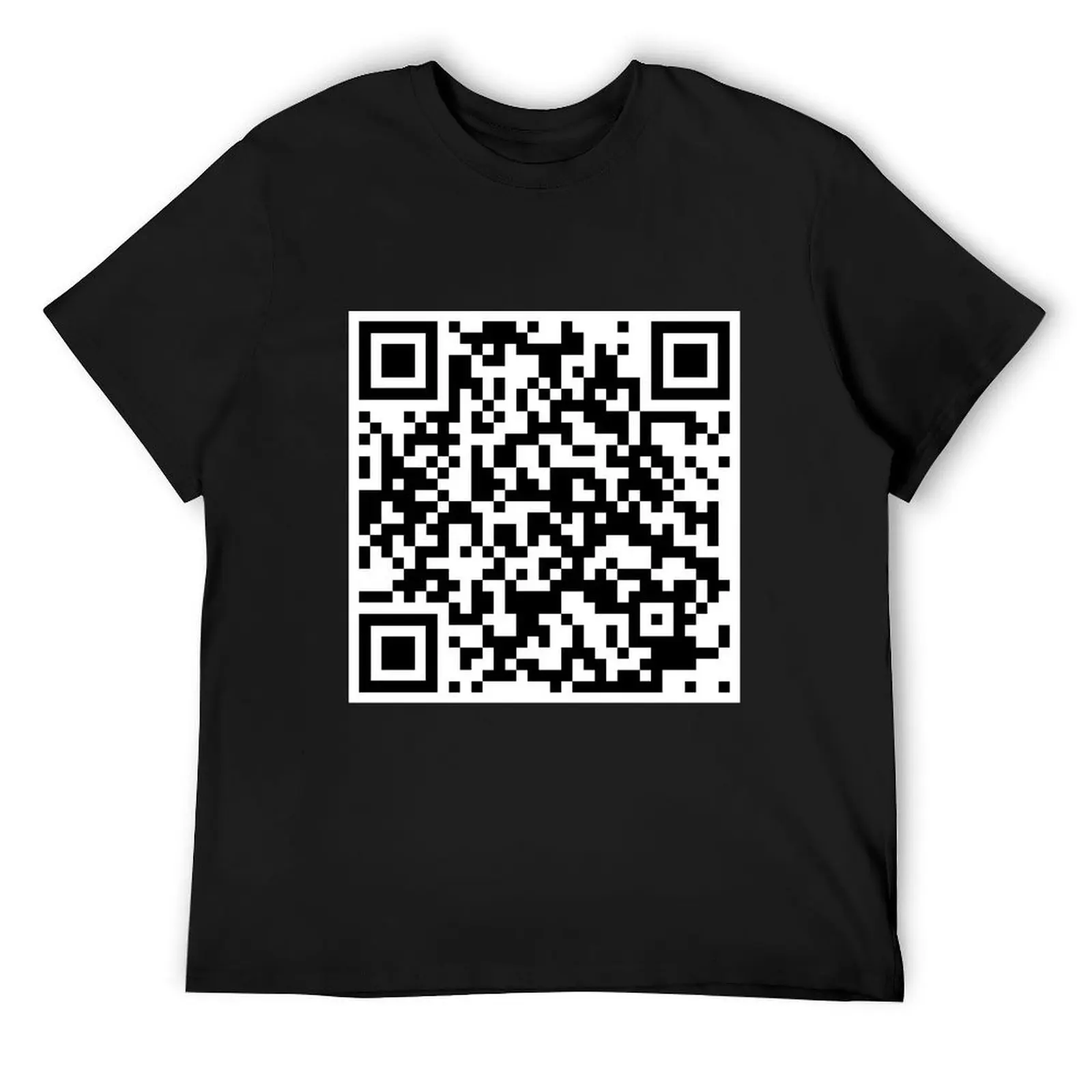 Rick Astley - Never Gonna Give You Up QR Code T-Shirt summer top graphic t shirt vintage black t shirts for men