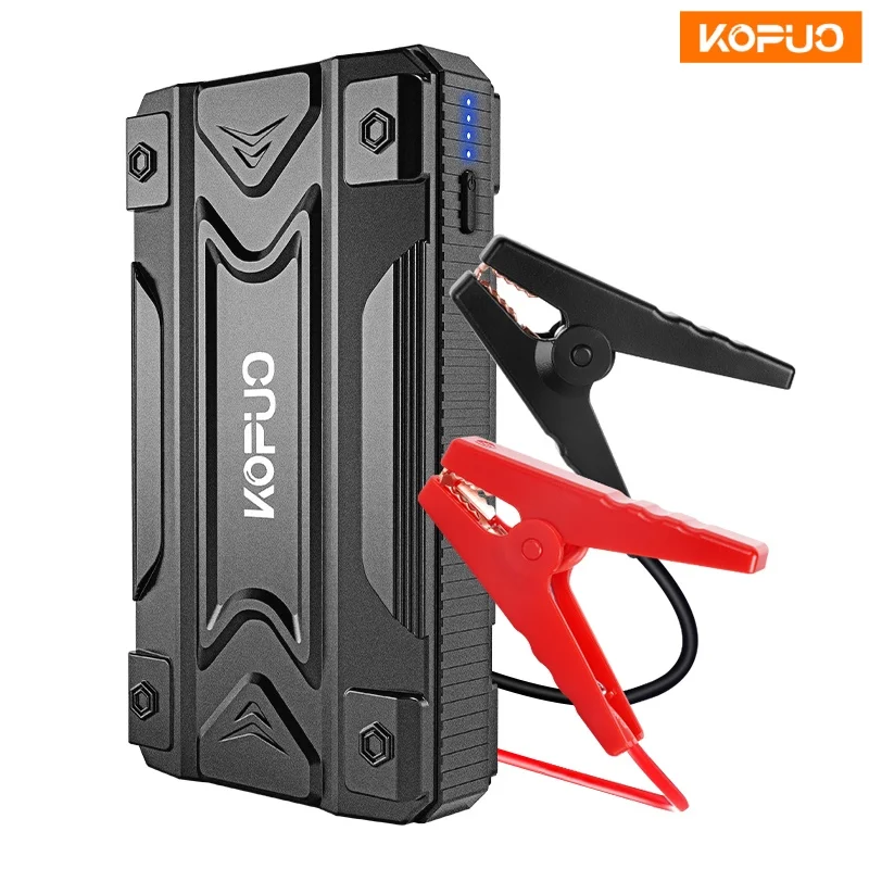 Arrancador de batería para automóvil: arranque dual de gas/iesel, uso en clima frío, carga rápida USB+tipo C, brújula, SOS de 3 modos, banco de energía, regalo