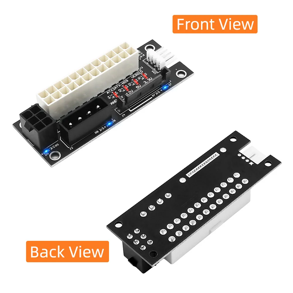 Adaptador de Corriente Dual PSU ATX 24 pines a Molex 4 pines/SATA/6 pines, placa de fuente de alimentación, Cable extensor de sincronización Add2psu para minería de tarjetas gráficas