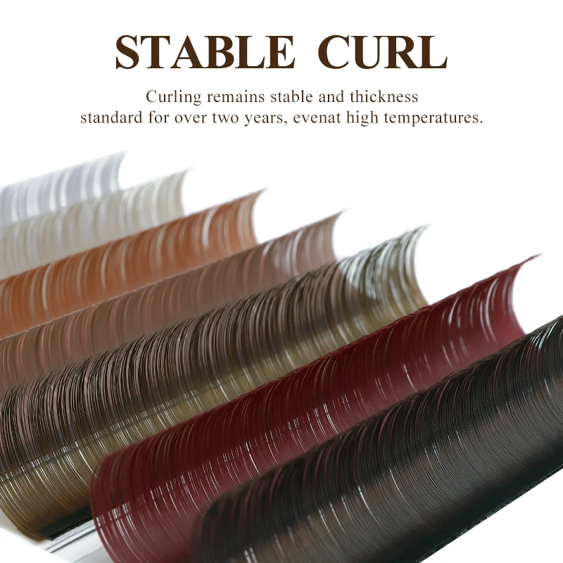 ساكوراهانا براون دبليو شكل السيارات المزهرة المشجعين مسبقة الصنع مختلط اللون الطبيعي لينة ضوء رمش ملحقات الرموش الفردية