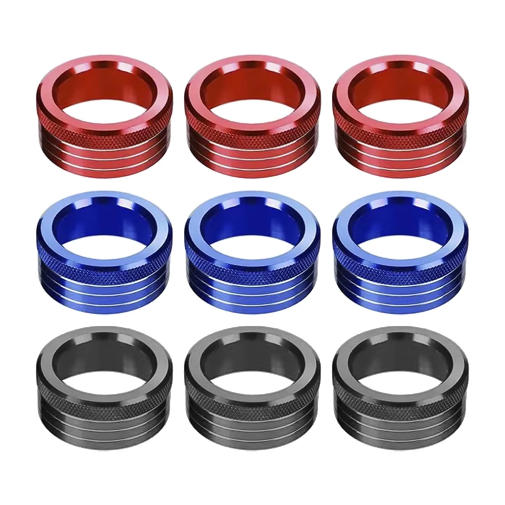 3Pcs Aluminum Car Air Condition Switch Knob Cover for Subaru BRZ Toyota 86 GT86 2013-2020 Blue/Red/Black Audio Knob Ring Trim