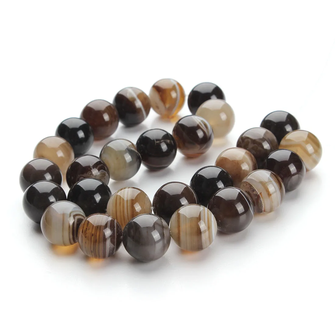 Natural Stone Beads Brown Stripe Agates Round Loose Stone Beads for Crafts Making DIY Bracelets Accessories 4/6/8/10/12/14/16mm