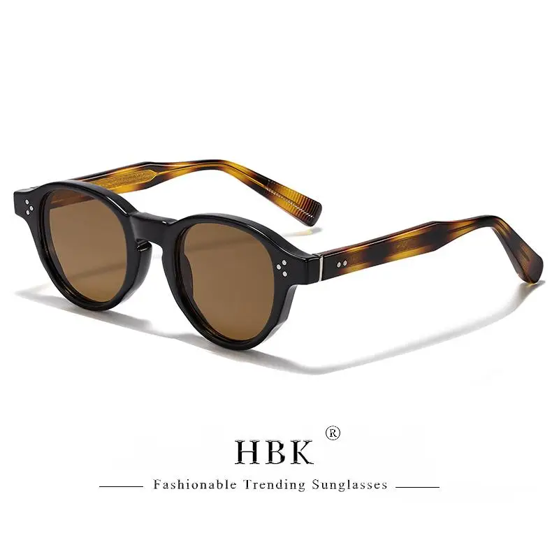 HBK Retro Einfache Herren-Sonnenbrille, runder Kern, Einsatzbein, Luxus-Sonnenbrille, Damen, Outdoor, Party, Urlaub, Reisen, ideale Wahl – Detail 12