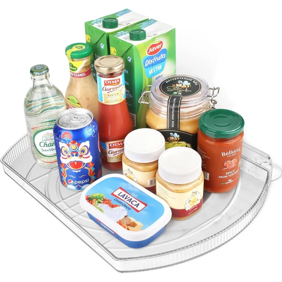

FIRJOY Lazy Susan Turntable for Refrigerator Square Turntable Organizer for Fridge Cabinet Pantry Countertop 16.5 x 11.1 Rectan