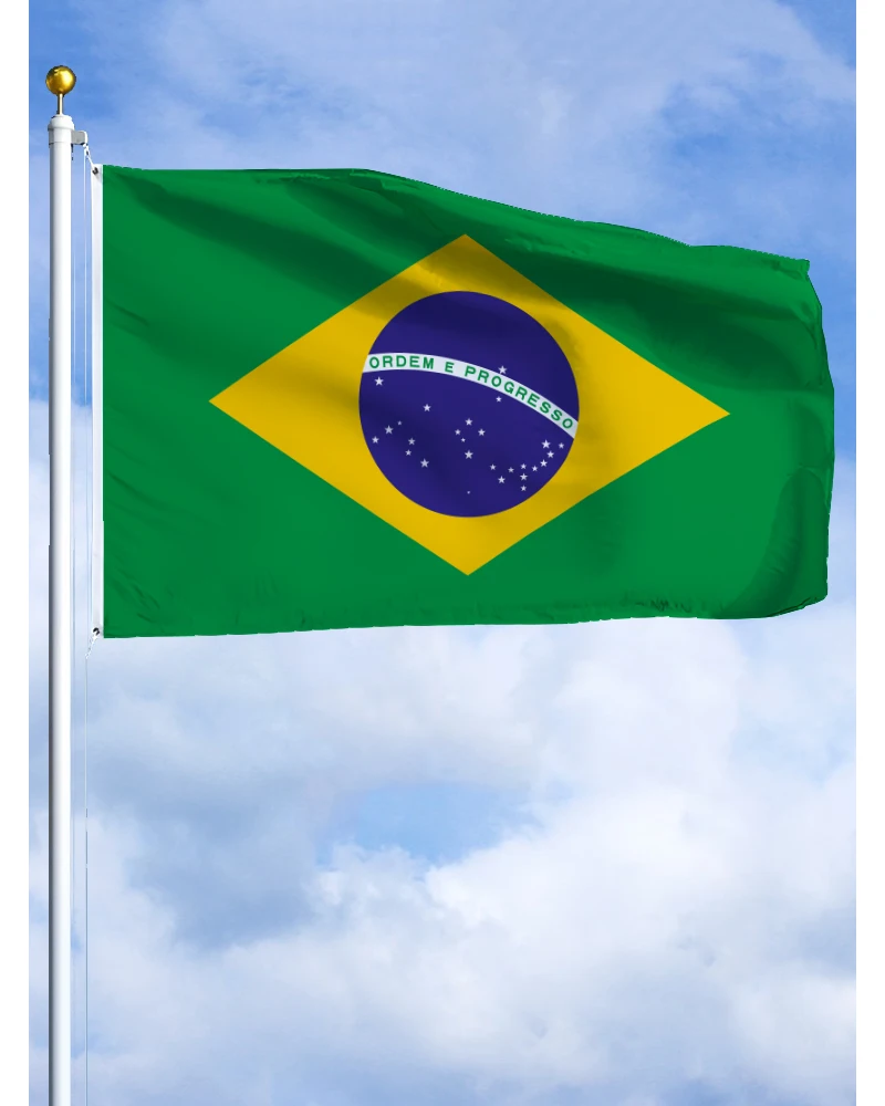 2×3FT Brazil Brasil Emblem Flag Polyester Printed Banner Tapestry For Decor