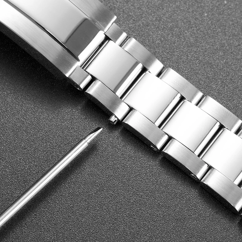 Cinturino Oyster solido in acciaio inossidabile per Seiko Sxns80/79 Snxs79k Snxs77k Snxs73 cinturino in acciaio di precisione Bracciale curvo giubileo