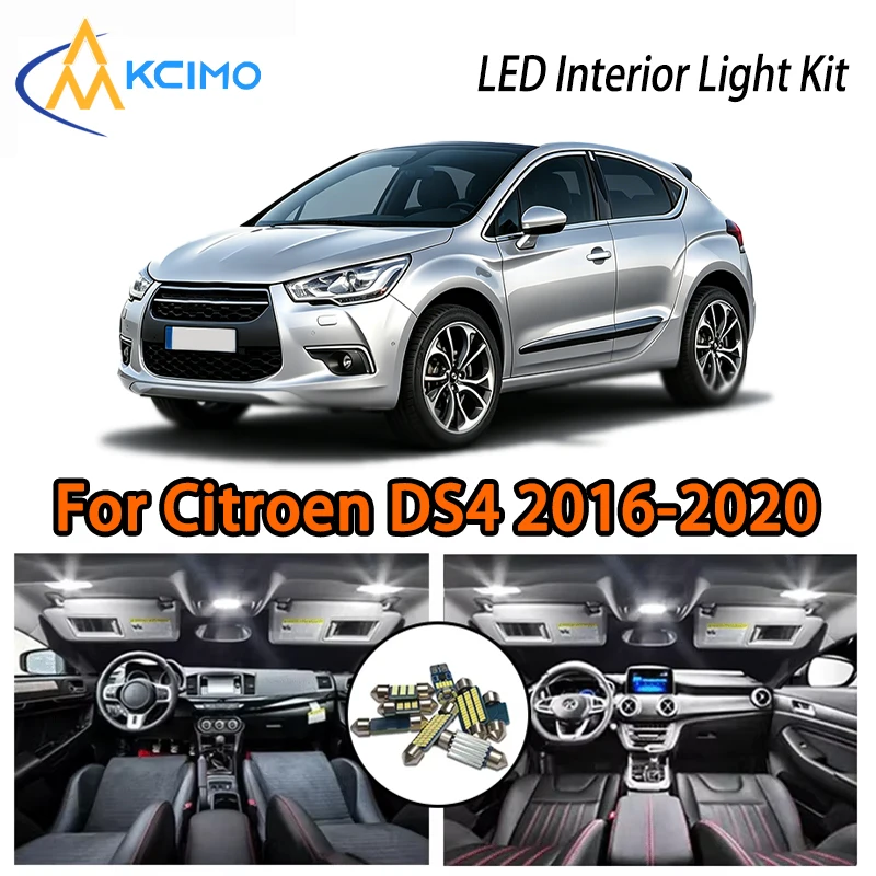 

For Citroen DS4 2016-2020, White Ice Blue Lights Kit Easy Install Car Atmosphere LED Interior