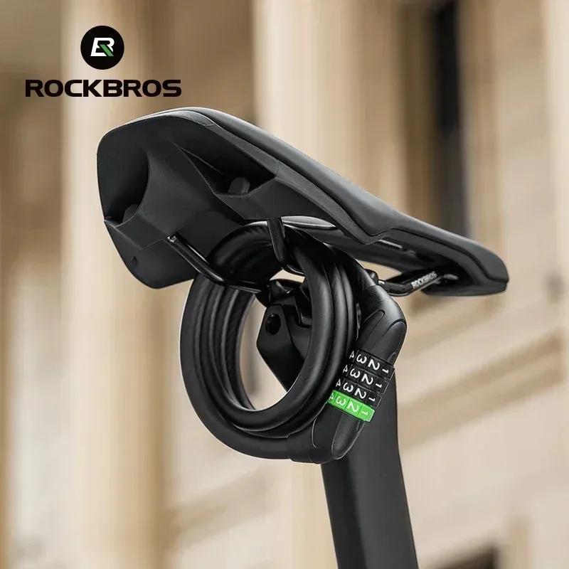 

ROCKBROS Small Bicycle Lock Anti-theft Mtb Road Bike Steel Wire Lock 4Digit Code Security Password Lock Electric Scooter Padlock