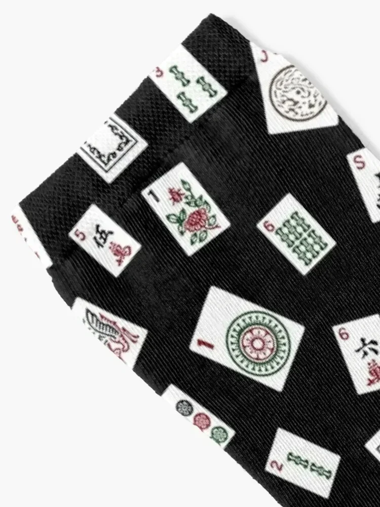 Black Mahjong Socks luxe Climbing Designer Man Socks Women's