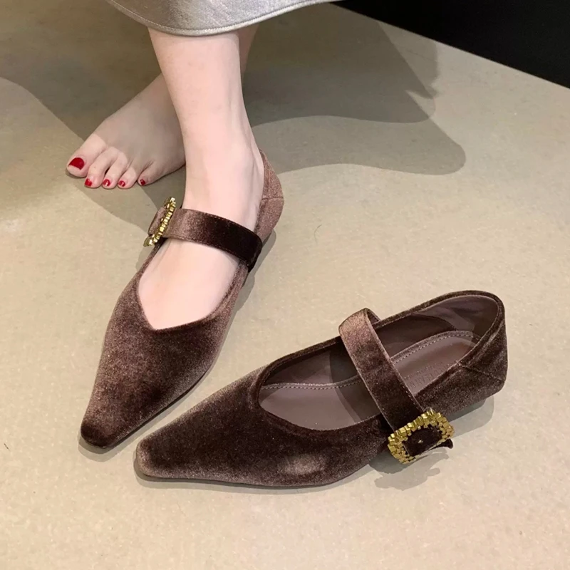 

Женские туфли с острым носком, элегантные весенние туфли на низком каблуке, модные замшевые дизайнерские туфли 2026 года, сексуальные, роскошные, Zapatos Woman