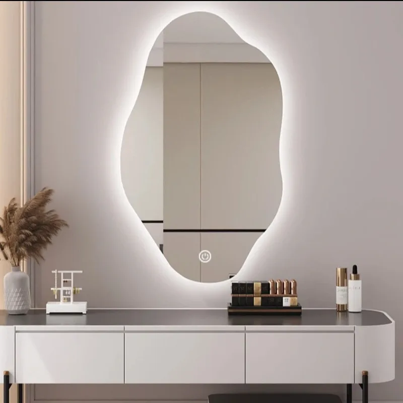 

irregular bathroom mirror wall-mounted LED light special-shaped vanity mirror anti-fog smart
