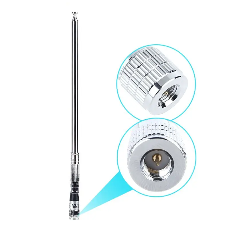 1M Scalable 118-136MHz Whip Telescopic Antenna Multiple Use Replacement Part for Airband Radio Receiver Aviation SMA BNC