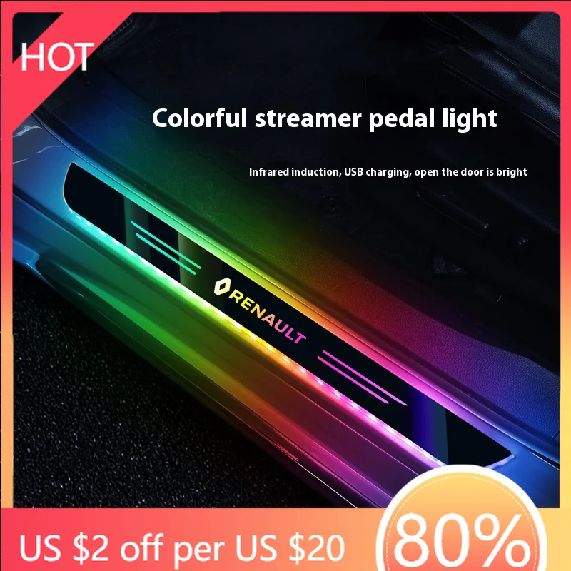 

Для Renault 2026, новые колпаки ступиц, светодиодные приветственные педали, накладка на порог, педаль, дверной порог, светильник для Renault RS Clio Lanuna Logan Q