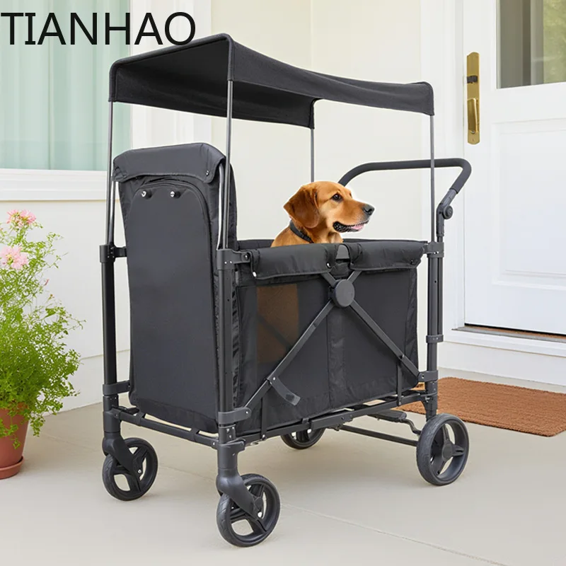 Large Dog Stroller for Senior Big Dogs Foldable Portable Pet Stroller for Walking Teddy and Golden Retriever