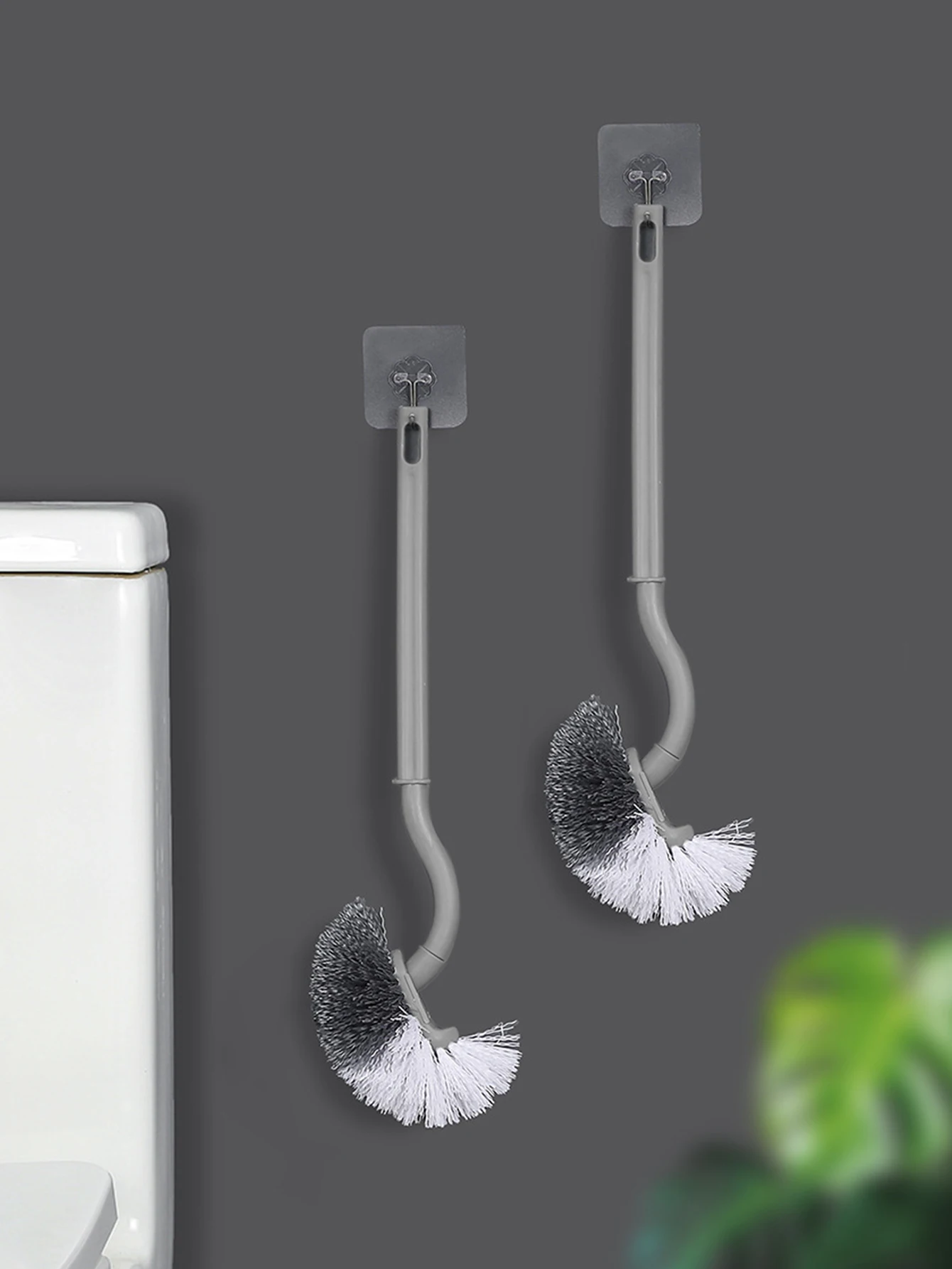 New Durable S-Shaped Toilet Brush For Household Use, No Dead Corners In Toilets, Bathroom Cleaning, Wall Mounted Cleaning Brush