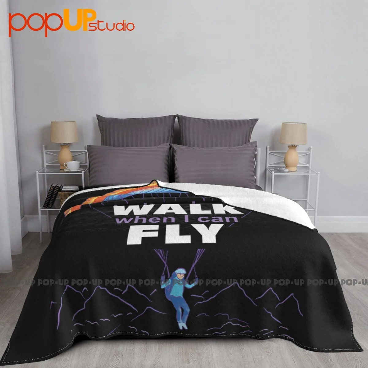 Paragliding Dont Make Me Walk When Can Fly Blanket Home For Bed Coral Fleece Sofa Dedicated For Sofa Bedroom