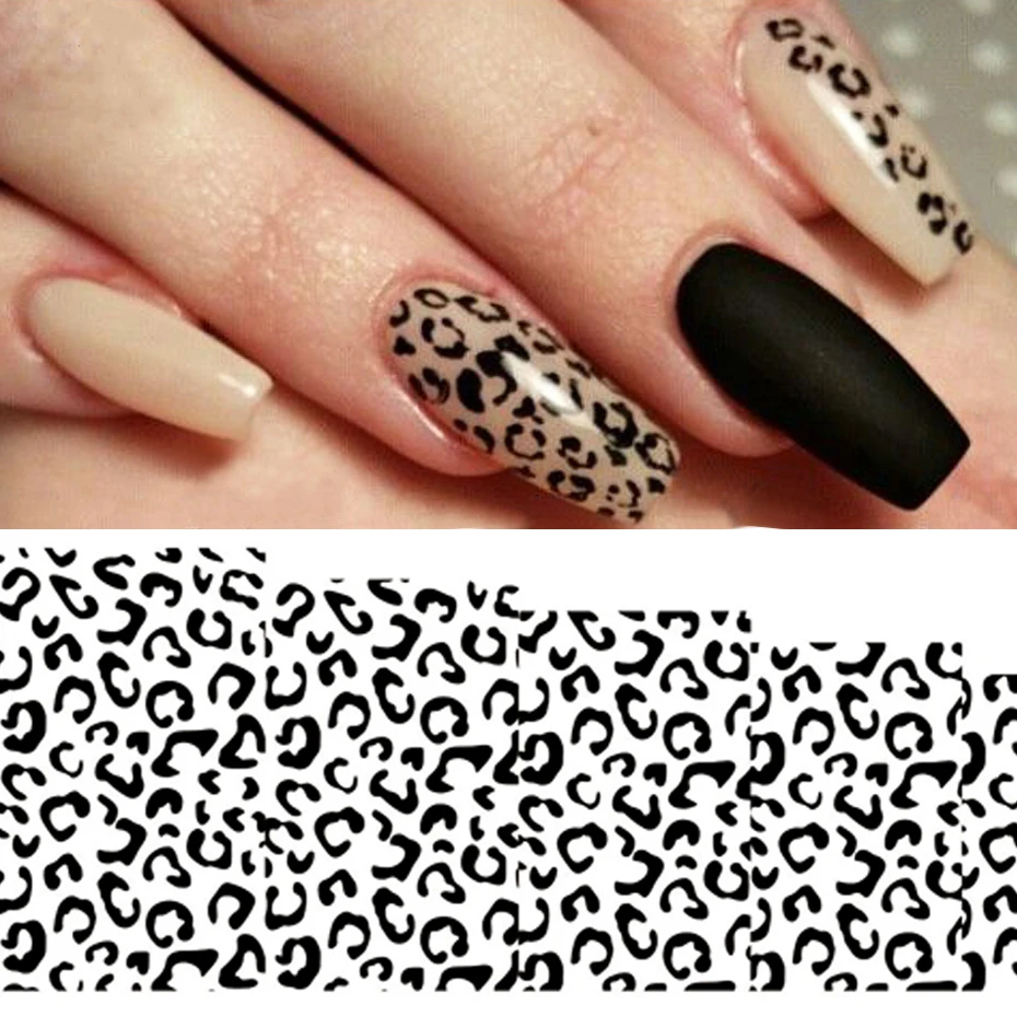 1 stücke Sexy Leopard Nail art Wasser Transfer Aufkleber Aufkleber Tier Charme DIY Full Wrap Slider Maniküre Dekoration Zubehör BEB304