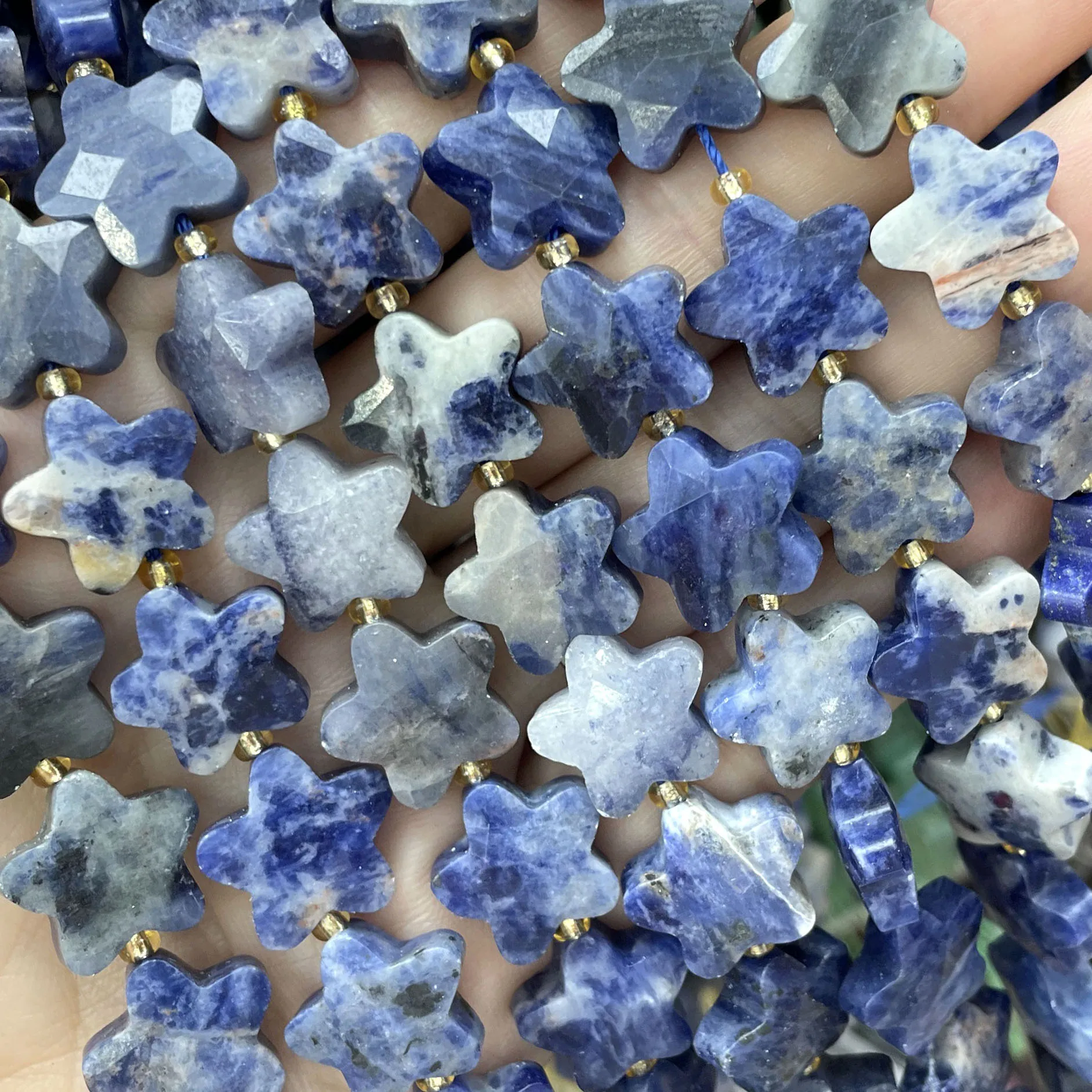 Natürliche Steinperlen in Sternform, facettiert, gelbe Jade, lose Perlen für Schmuckherstellung, DIY-Armband, Halskette, Ohrringe, Accessoires – Detail 15