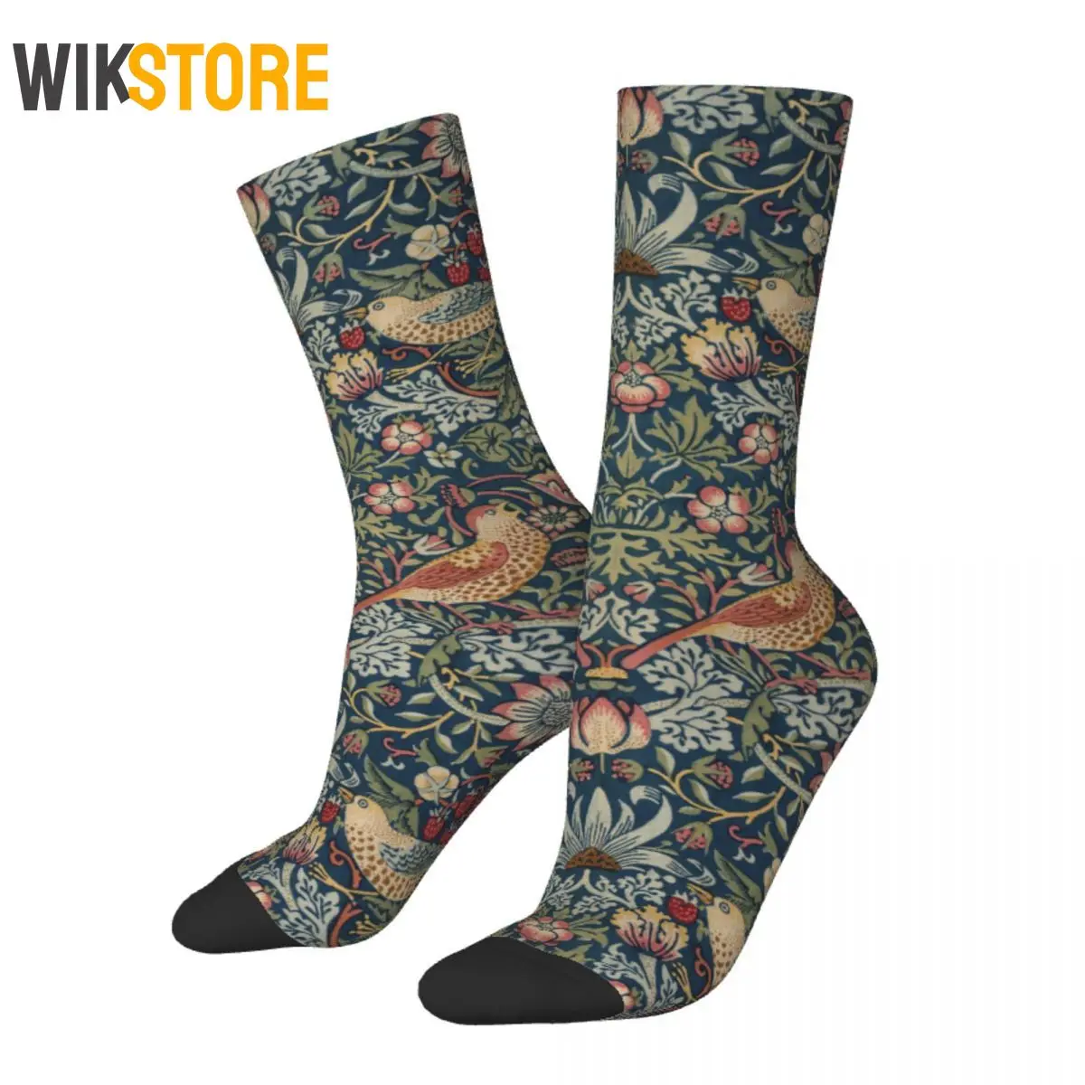 

Men's Socks Harajuku Vintage William Morris Strawberry Women's Socks Spring Summer Autumn Winter Breathable Cute Sock