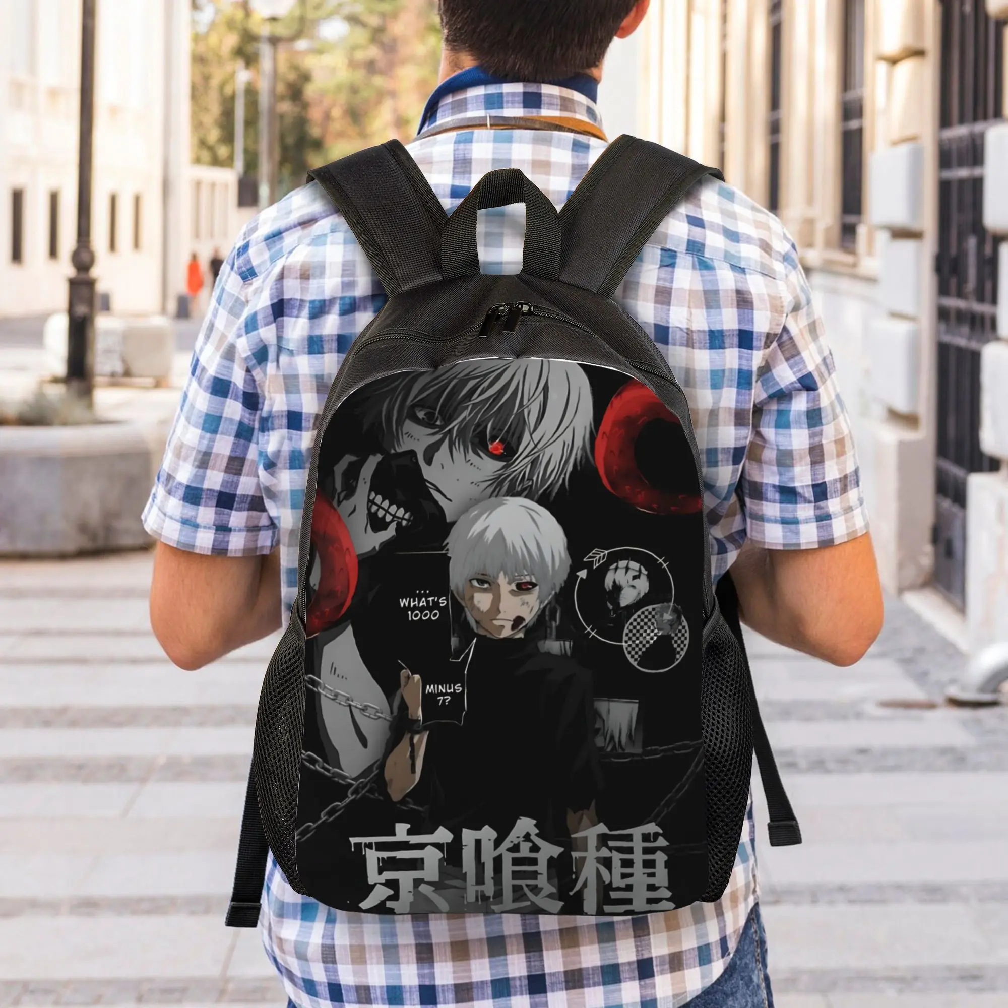 Fashion Halloween Tokyo Ghoul Kaneki Backpacks Its Bag  mochila Hiking Retro Washable Rucksack