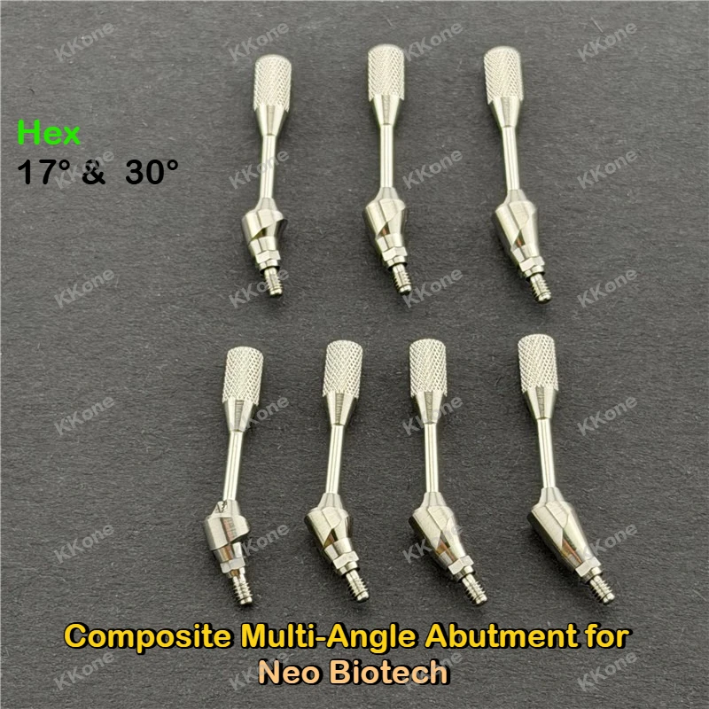 

10Pcs Dental Implant Accessories Composite Multi-Angle Abutment 17°&30° for Neo Biotech Titanium Alloy for Dental Clinic