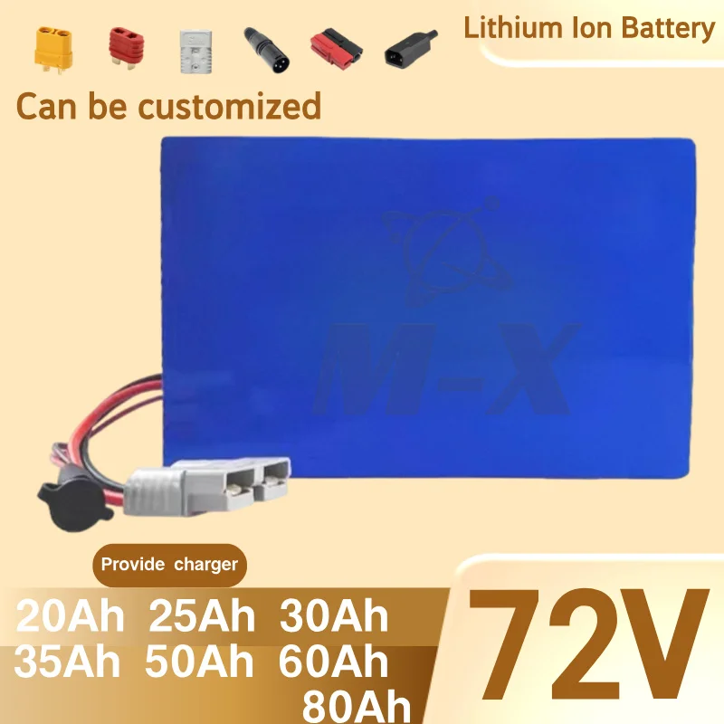 

72V 20Ah 25Ah 30ah 35Ah 50Ah 60Ah 80Ah Lithium Ion Battery for 1000W 2000W 3000W Tractor Backup Power Two Wheeler Vehicle