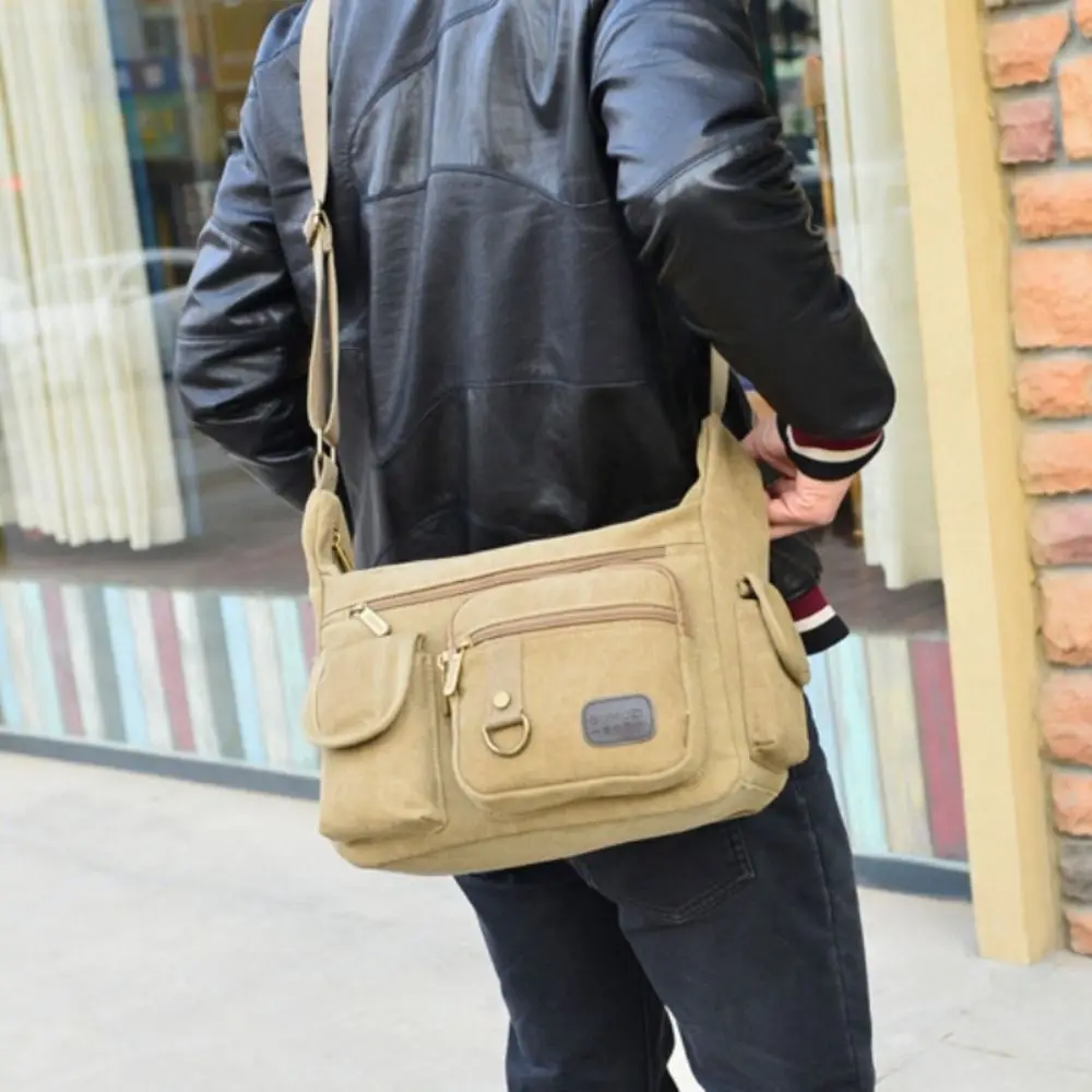 

Large Capacity Outdoor Shoulder Bag Multifunctional Canvas Climbing Storage Bag Durable Multi-layers Travel Tool Bag Cycling