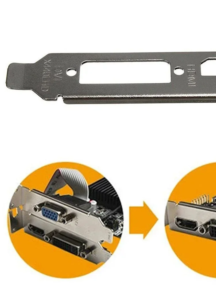 Adaptateur de support à profil bas avec ouvertures de Module, Port Dvi compatible Hdmi pour jeu de cartes vidéo graphiques demi-hauteur