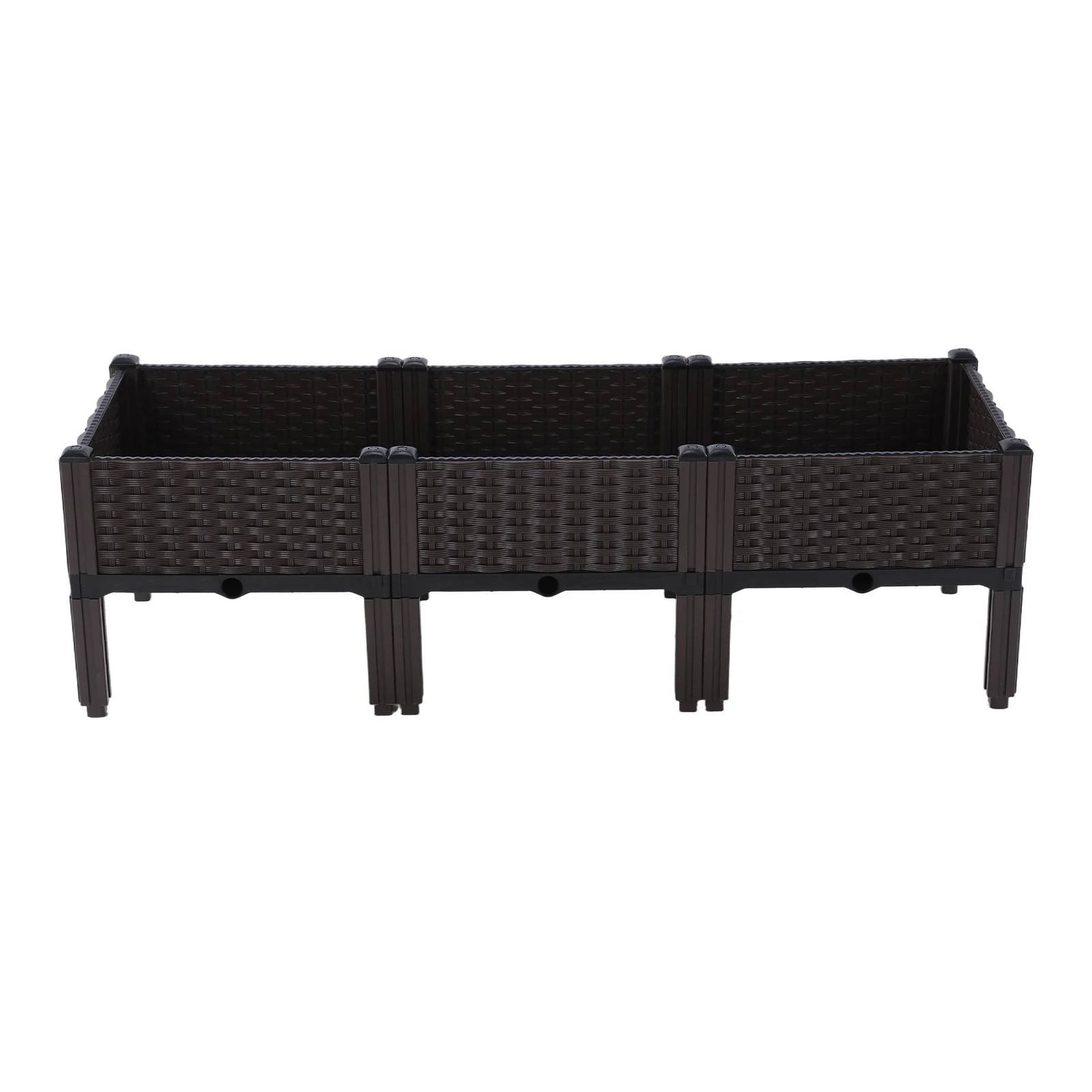 

Plastic Raised Planter Box with Drainage Holes Planting Container Elevated Raised Bed Propagation Box for Indoor and Outdoor Use