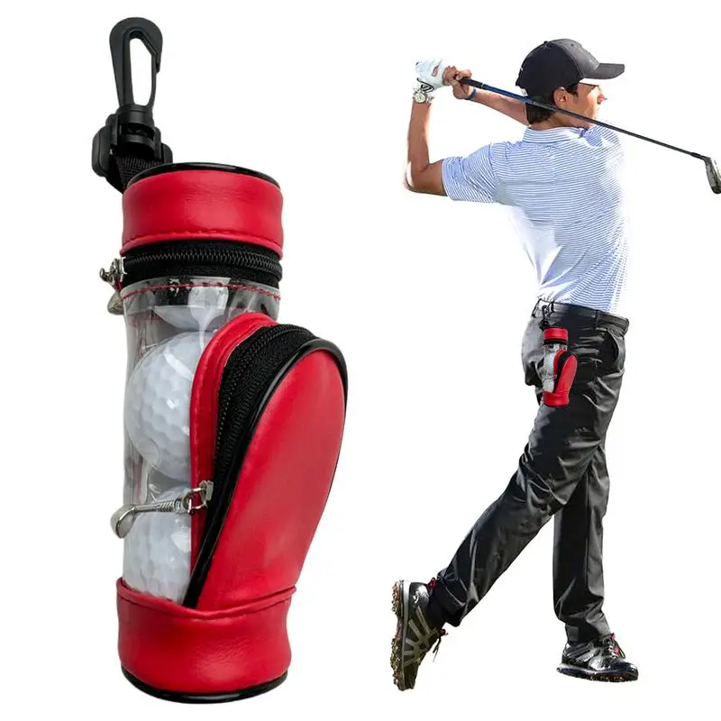 small Golf Ball Waist Bag With 3 Golf Balls And Tee Portable Golf Ball Pouch Sleeve With Side Zipper Tee Pouch Bag Golf Supplies