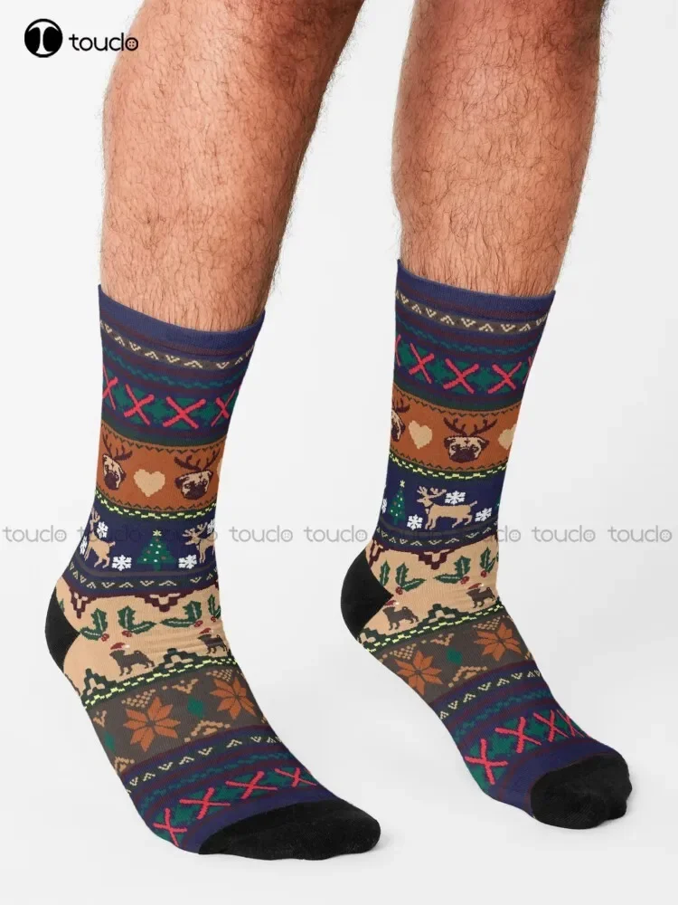 Christmas With You Socks Mens Work Socks Personalized Custom Unisex Adult Teen Youth Socks 360° Digital Print Fashion New