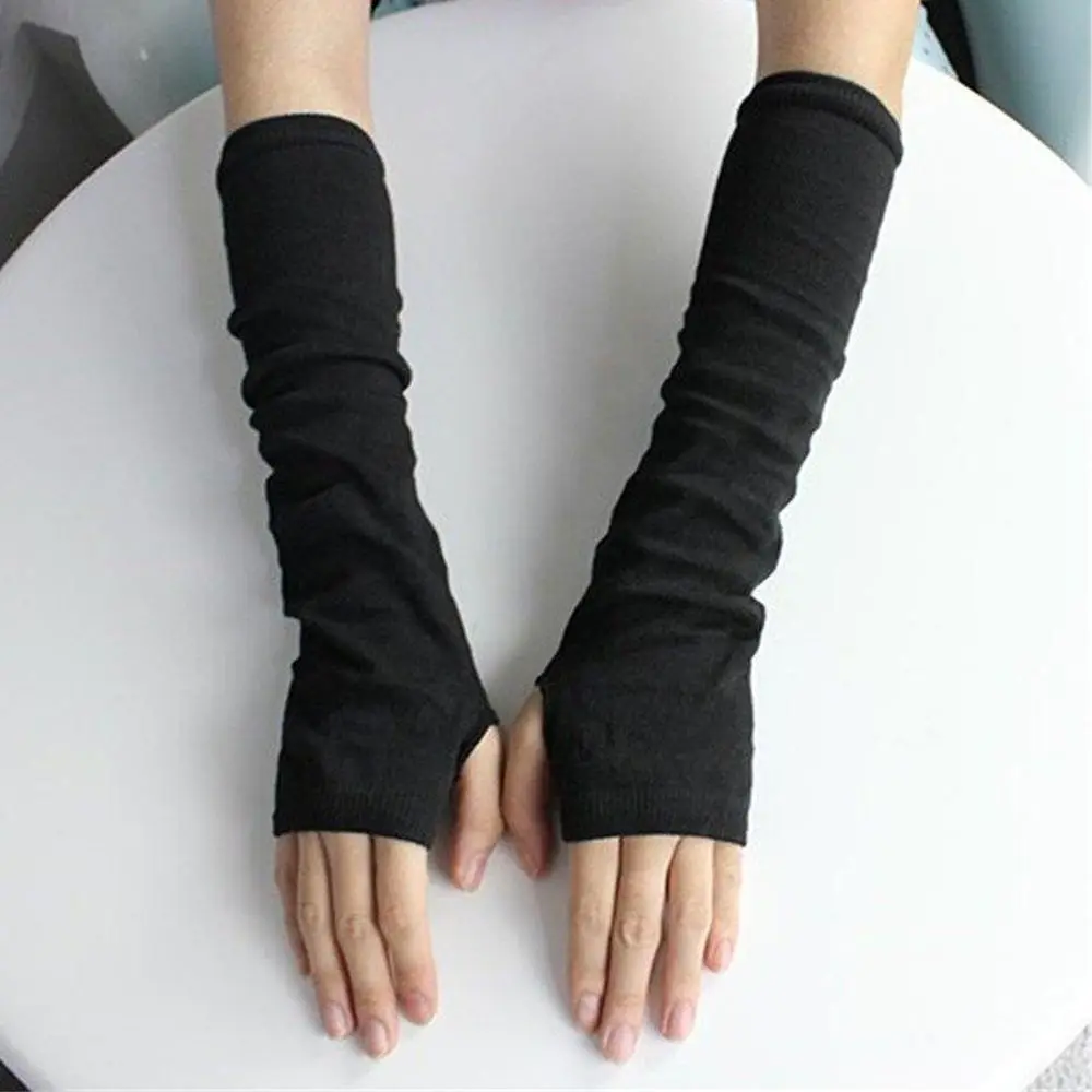 

Knit Hand Crochet Warmers Winter Female Trendy Warm Unisex Arm Fingerless Gloves Long